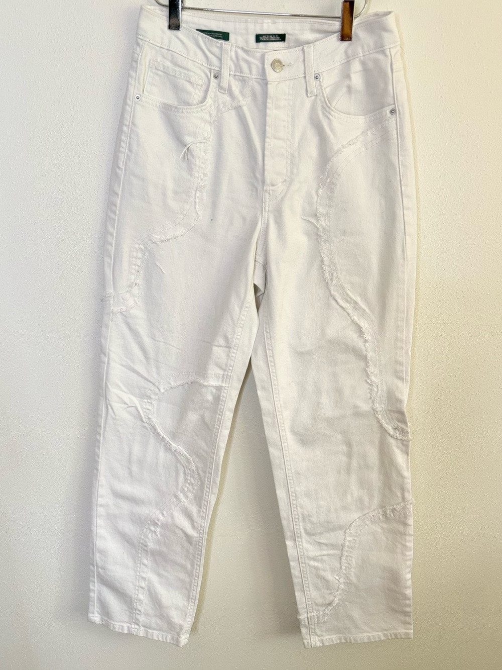 Wild Fable White Super High Rise Panel Straight Jeans Size 8